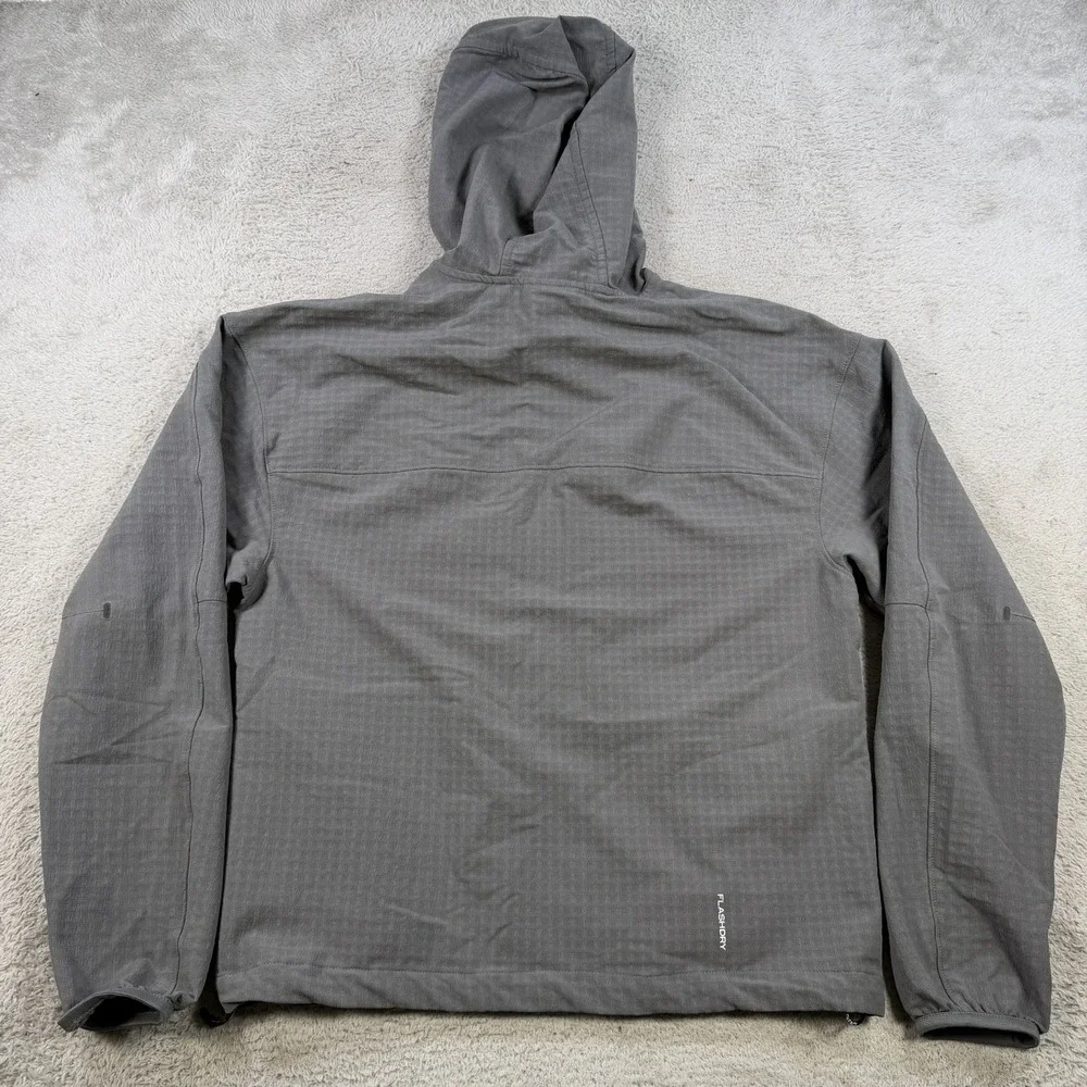 The North Face Jacket Mens Small Grey Tekware Grid Fleece Zip Hoodie Flashdry